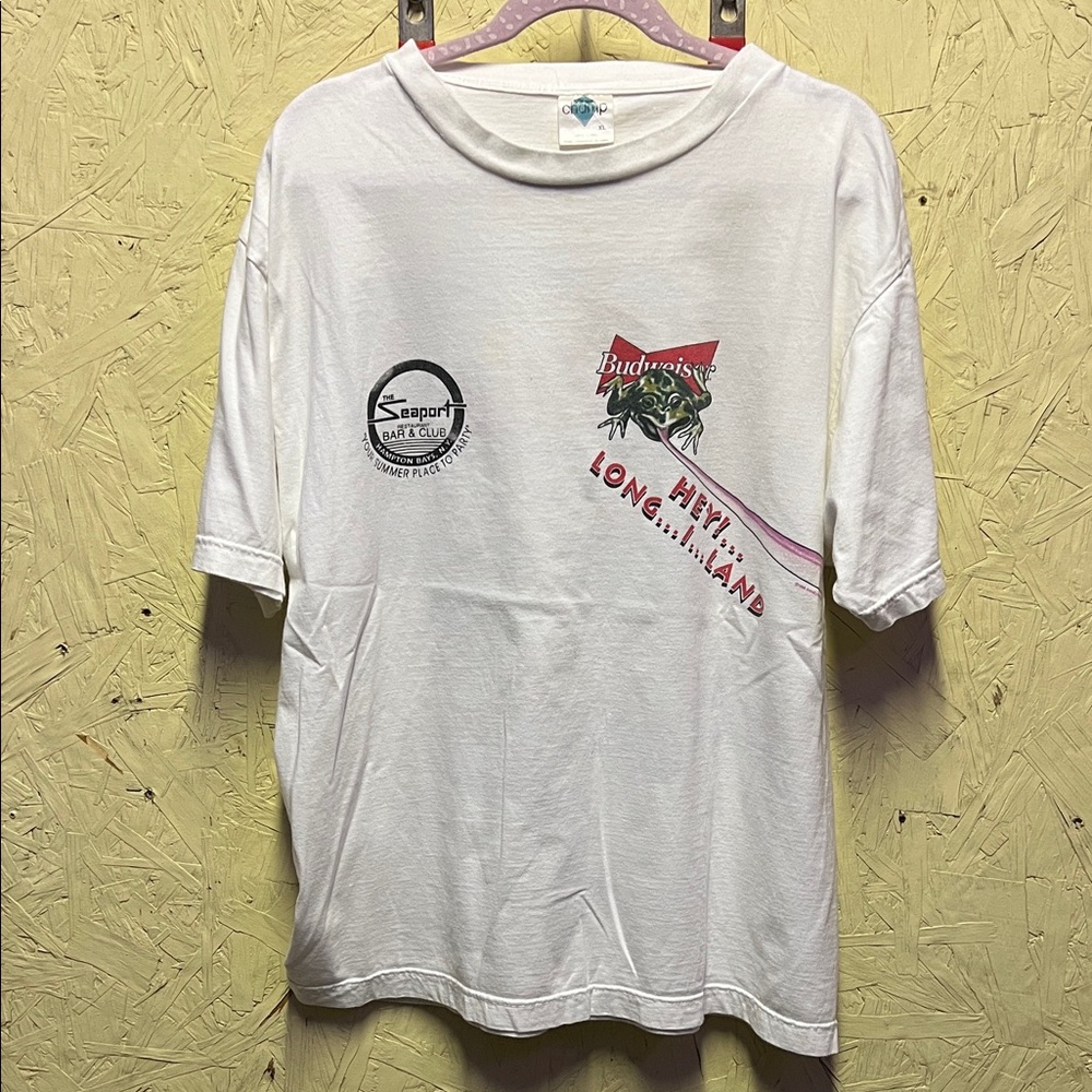Budweiser frog tongue wrap around tee vintage size XL